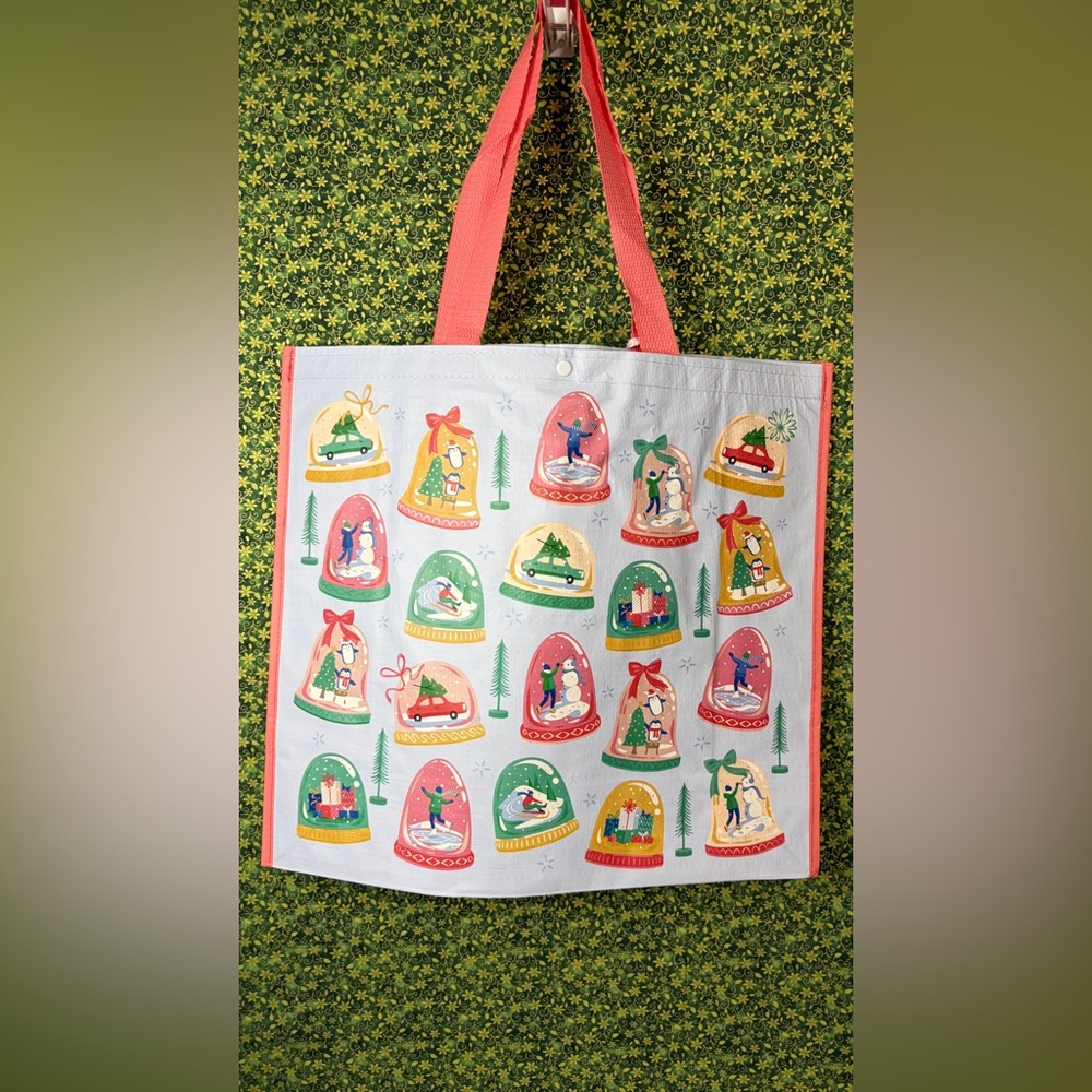 T.J.Maxx Festive Reusable Tote Bag with Red and Green Accents